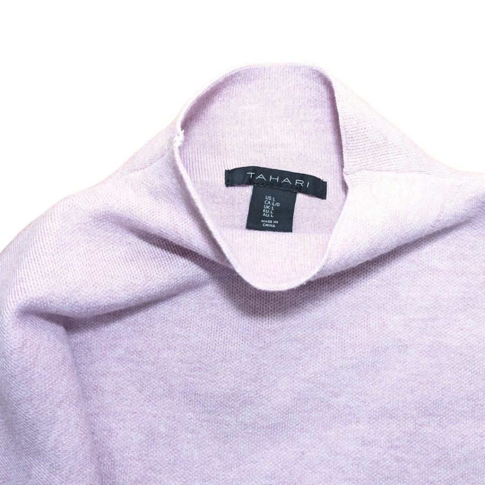 Tahari NWT Large Pink Mock Turtleneck Soft Long Sleeve Sweater w/Rhinestones - Picture 7 of 10